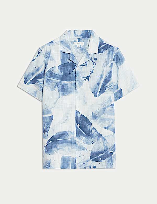 Cotton Rich Short Sleeve Cuban Collar Shirt - JO