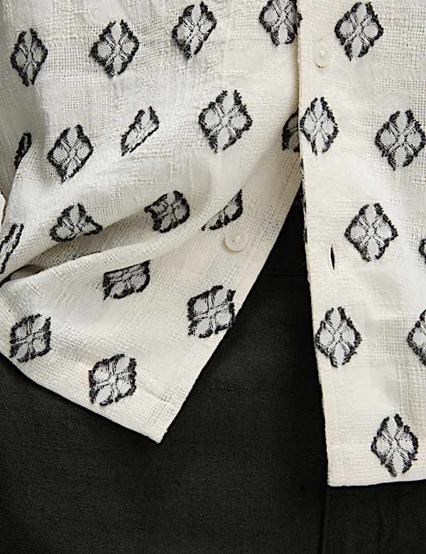 Pure Cotton Geometric Print Shirt