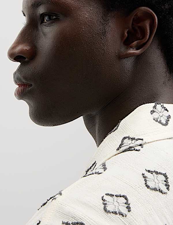 Pure Cotton Geometric Print Shirt