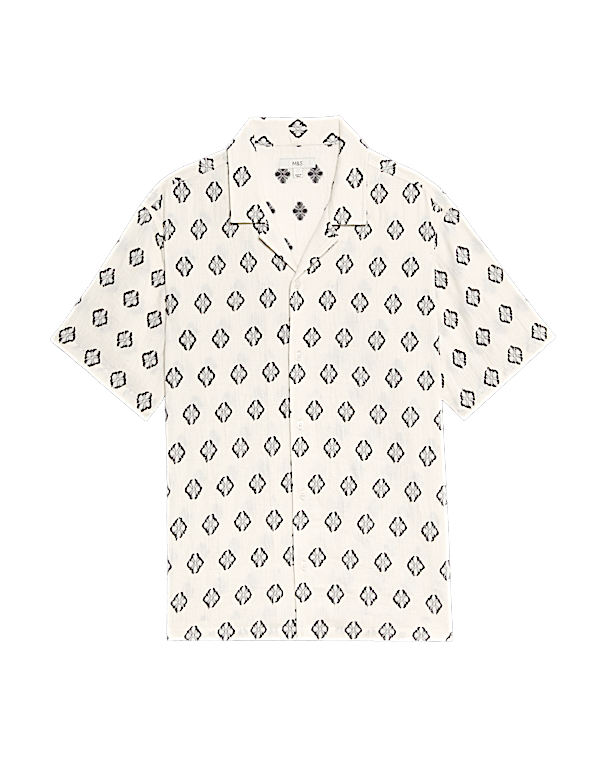Pure Cotton Geometric Print Shirt
