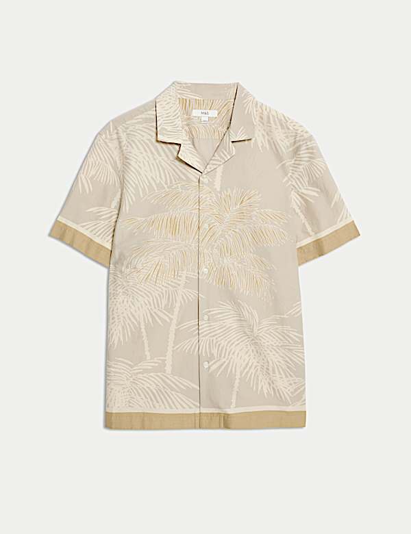 Cotton Blend Palm Print Shirt - PL
