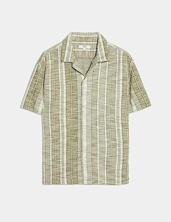 Kemeja Motif Garis Campuran Katun Mudah Disetrika Regular Fit - ID