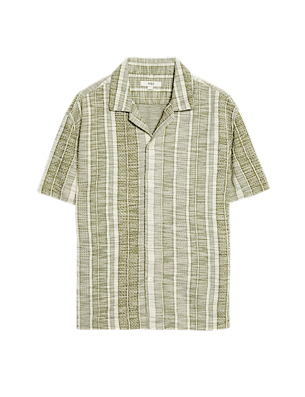 Regular Fit Easy Iron Cotton Blend Striped Shirt