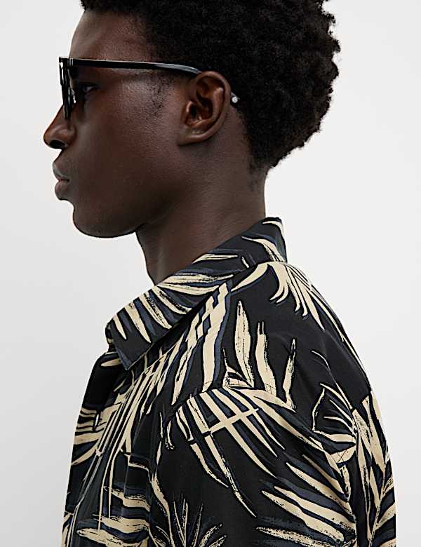 Regular Fit Cotton Blend Short Sleeve Shirt