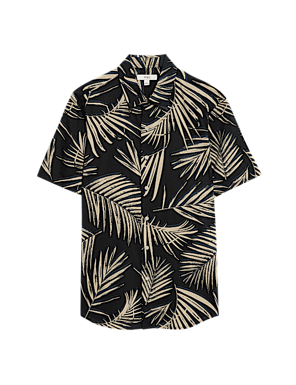 Regular Fit Cotton Blend Short Sleeve Shirt