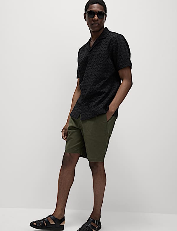Regular Fit Short Sleeve Embroidered Shirt
