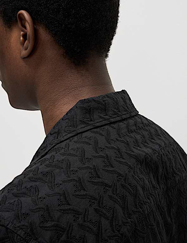 Regular Fit Short Sleeve Embroidered Shirt