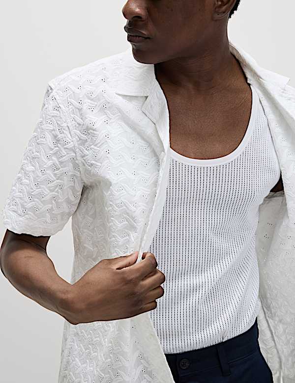Regular Fit Short Sleeve Embroidered Shirt