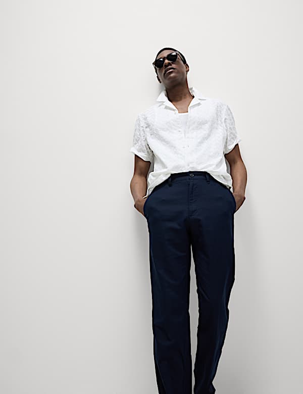 Regular Fit Short Sleeve Embroidered Shirt