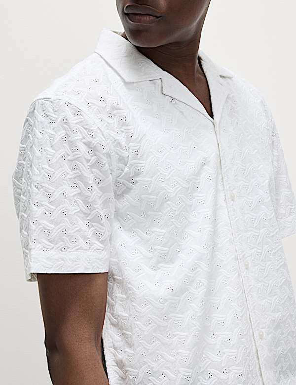 Regular Fit Short Sleeve Embroidered Shirt