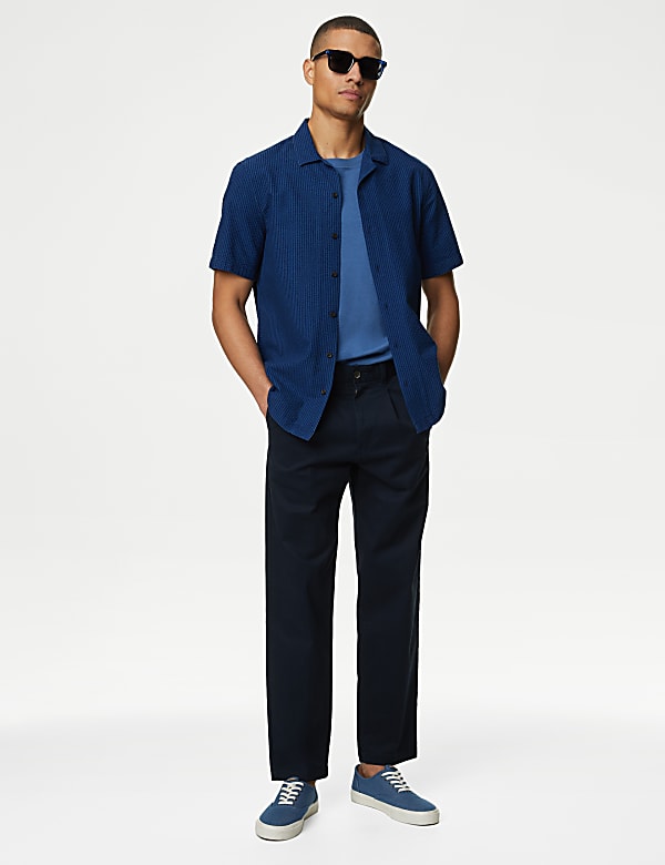 Easy Iron Pure Cotton Seersucker Shirt