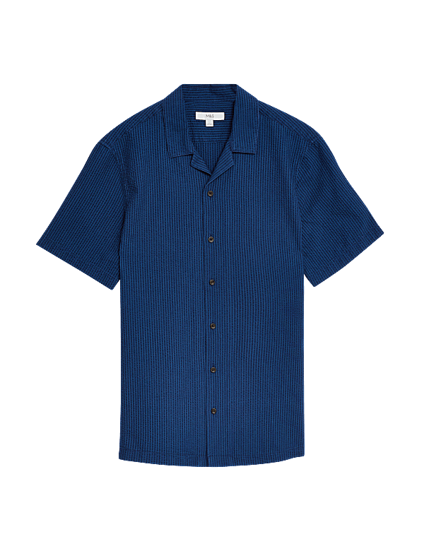 Easy Iron Pure Cotton Seersucker Shirt