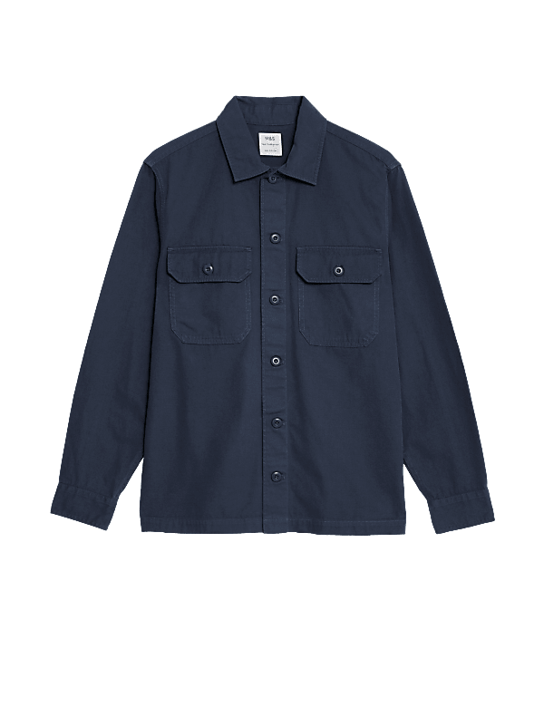 Pure Cotton Utility Overshirt