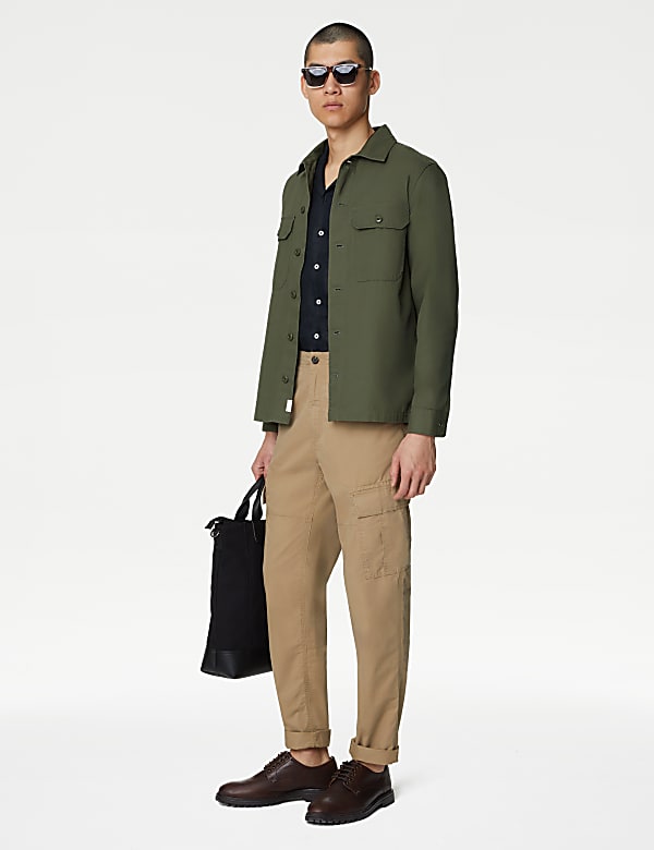 Pure Cotton Utility Overshirt