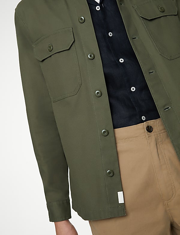 Pure Cotton Utility Overshirt