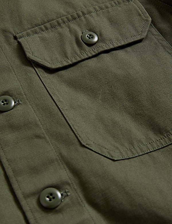 Pure Cotton Utility Overshirt