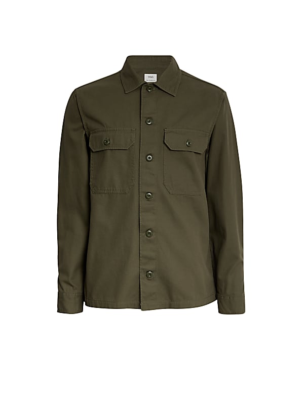 Pure Cotton Utility Overshirt