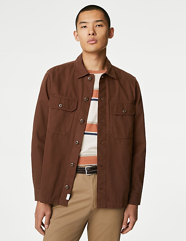 Pure Cotton Utility Overshirt