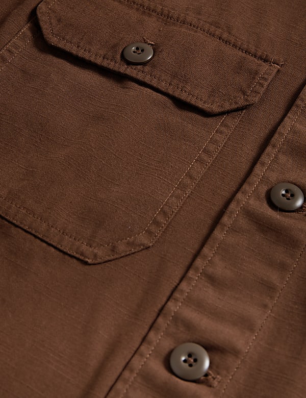 Pure Cotton Utility Overshirt
