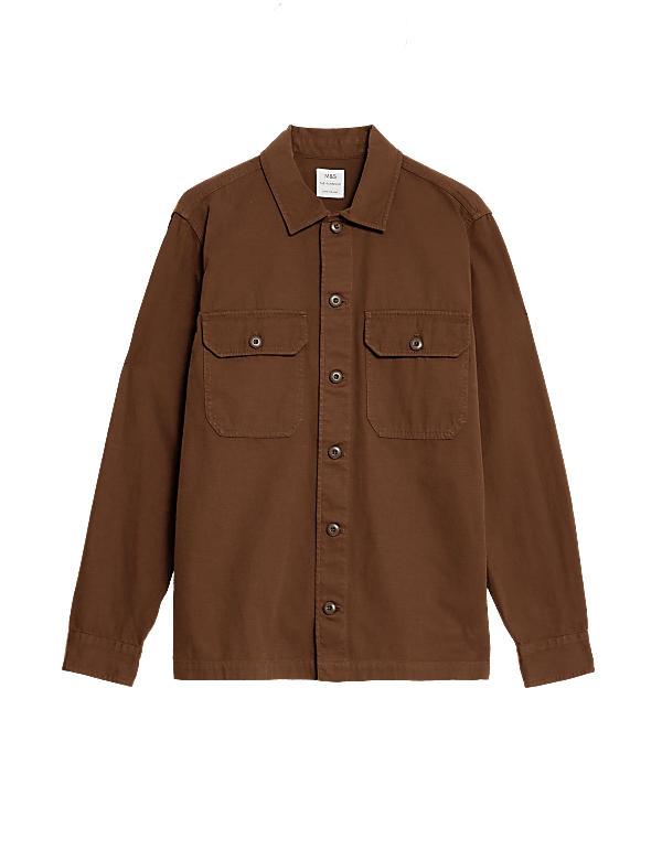 Pure Cotton Utility Overshirt