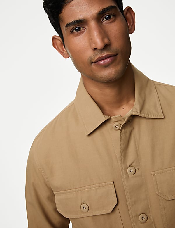 Pure Cotton Utility Overshirt