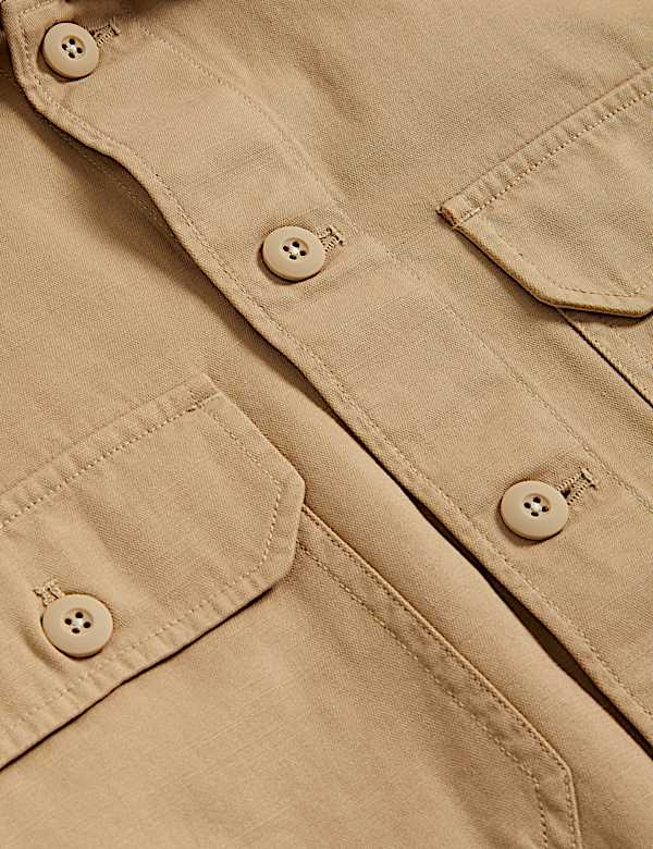 Pure Cotton Utility Overshirt