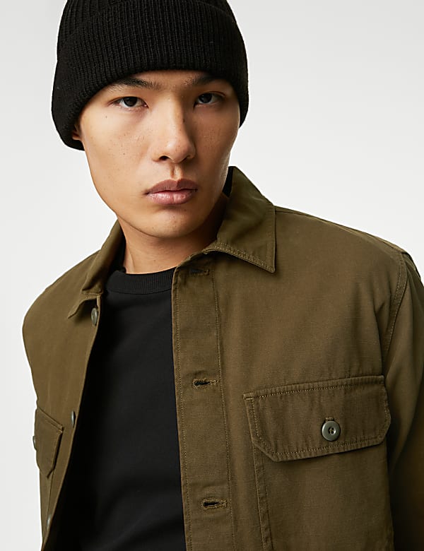 Pure Cotton Utility Overshirt