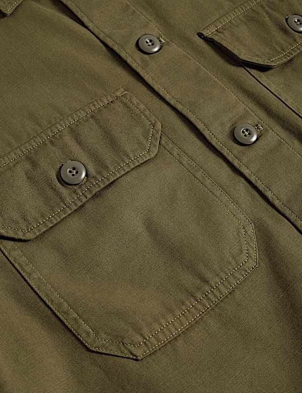 Pure Cotton Utility Overshirt