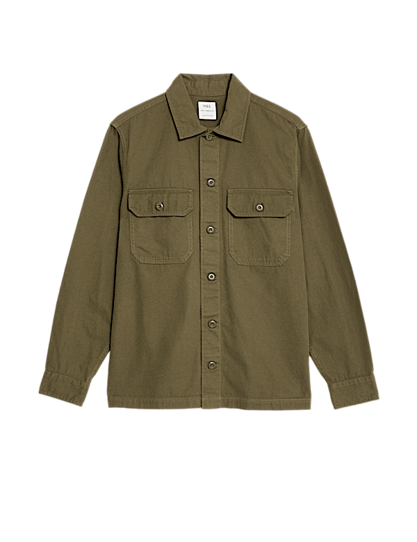 Pure Cotton Utility Overshirt