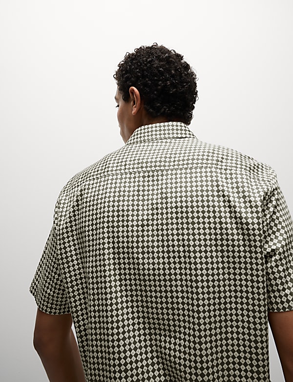 Pure Cotton Geometric Print Shirt - JP