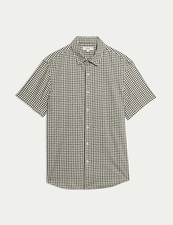 Pure Cotton Geometric Print Shirt - JP