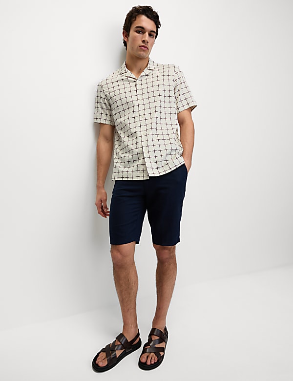 Pure Cotton Geo Print Cuban Collar Shirt