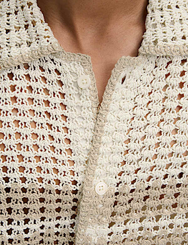 Relaxed Fit Striped Short Sleeve Knitted Shirt - US