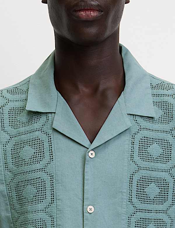 Relaxed Fit Cotton Rich Textured Shirt - US