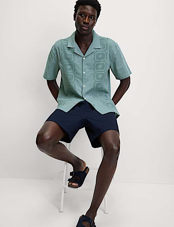 Relaxed Fit Cotton Rich Textured Shirt - US