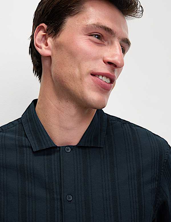 Regular Fit Cotton Rich Short Sleeve Shirt