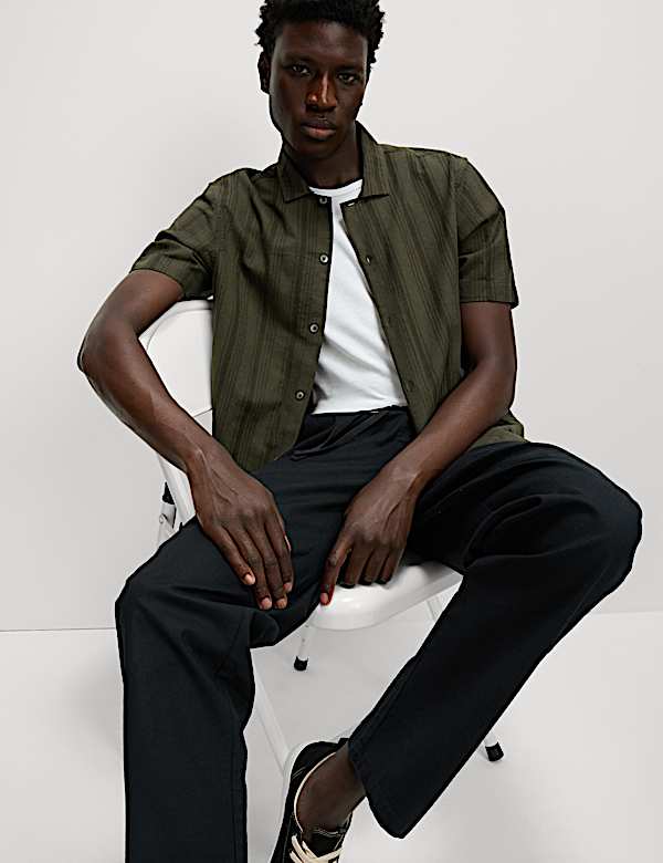 Regular Fit Cotton Rich Short Sleeve Shirt