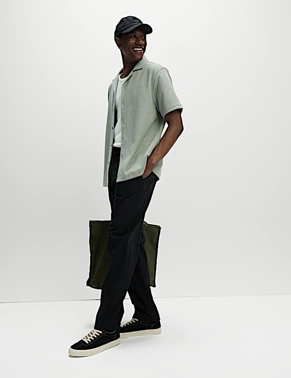 Cotton Blend Textured Knitted Shirt