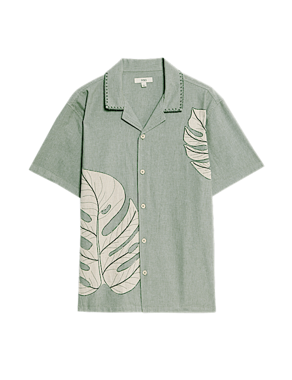 Cotton Rich Short Sleeve Floral Shirt