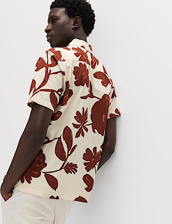 חולצת שרוול קצר מכותנה טהורה בגזרה ישרה - IL