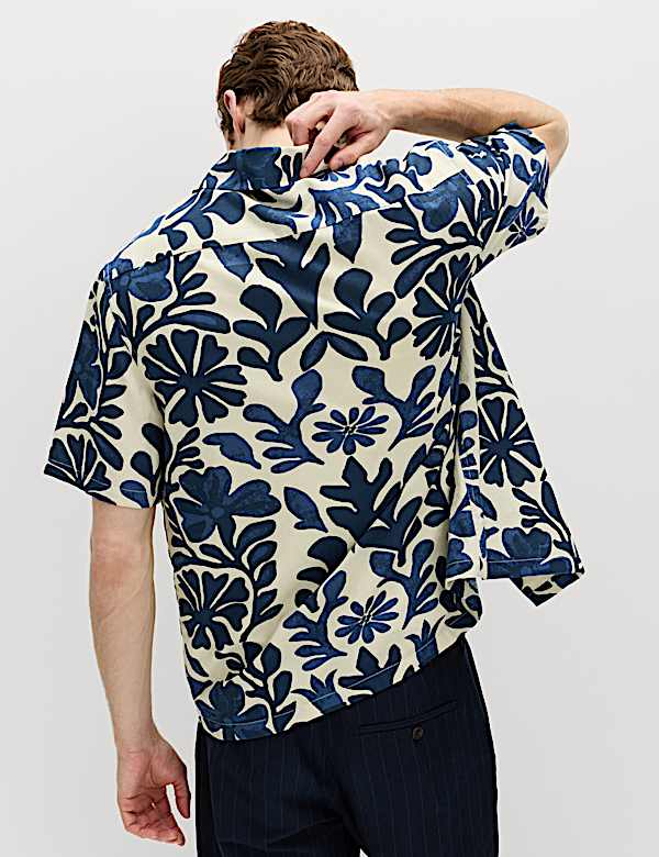 Pure Cotton Floral Short Sleeve Shirt