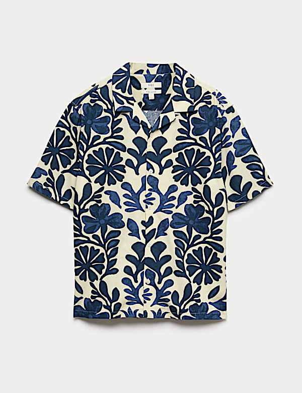 Pure Cotton Floral Short Sleeve Shirt - LT