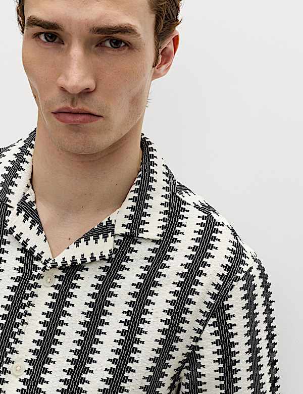 Regular Fit Cotton Blend Short Sleeve Shirt