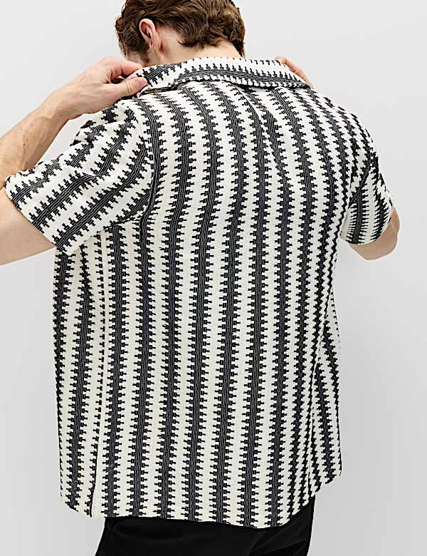 Regular Fit Cotton Blend Short Sleeve Shirt