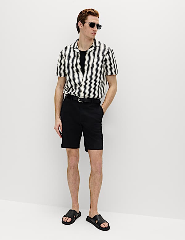 Regular Fit Cotton Blend Short Sleeve Shirt