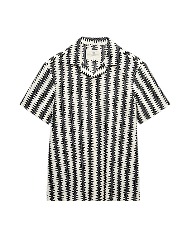 Regular Fit Cotton Blend Short Sleeve Shirt