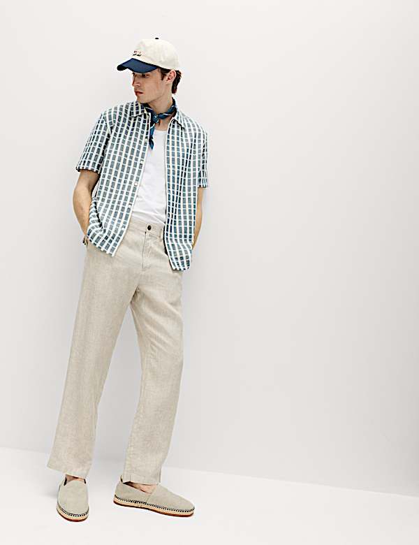 Regular Fit Pure Cotton Short Sleeve Shirt - IS