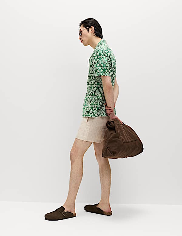 Pure Cotton Embroidered Short Sleeve Shirt - MV