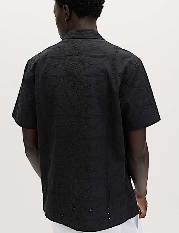 Regular Fit Pure Cotton Embroidered Shirt - AL
