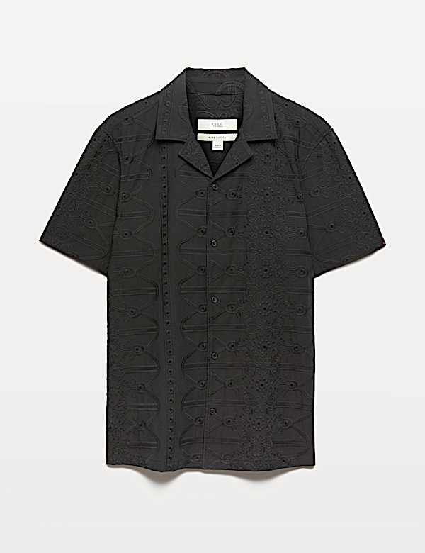 Regular Fit Pure Cotton Embroidered Shirt - AL
